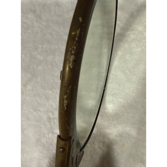 Antique Ornate Brass Hand Mirror With Cherub & Floral Design & Detailed Handle - Picture 9 of 13